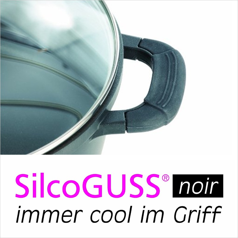 �ڥ����ȥ�åȡۥ������¤�� 28cm x 12.6cm IH&ľ���� SilcoGUSS noir (���ꥳ���� �Υ��)