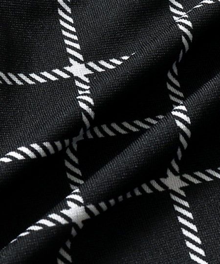 【OUTLET】IL-0280-80-S_モノクロ斜めチェック柄_BLACK_3080円→1540円