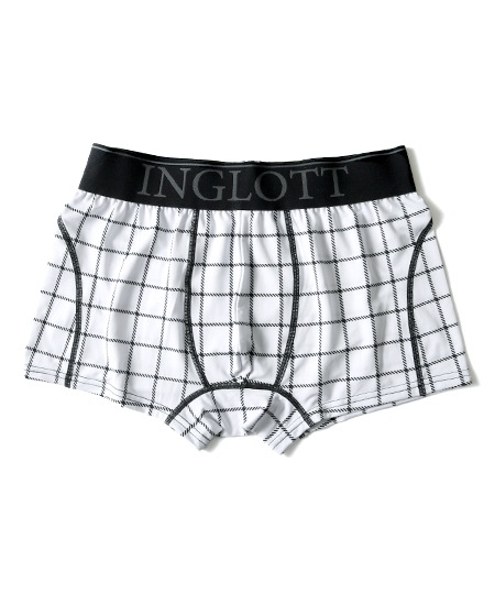 【OUTLET】IL-0280-01-S_ﾓﾉｸﾛ斜めﾁｪｯｸ柄_WHITE_3080円→1540円