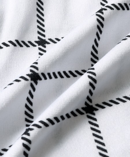 【OUTLET】IL-0280-01-S_ﾓﾉｸﾛ斜めﾁｪｯｸ柄_WHITE_3080円→1540円