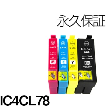 IC4CL78 4�����å� �ߴ����� EPSON�ʥ��ץ���˥ץ�󥿡��� (�����ѥå�) �ڱʵ��ݾڡ� 