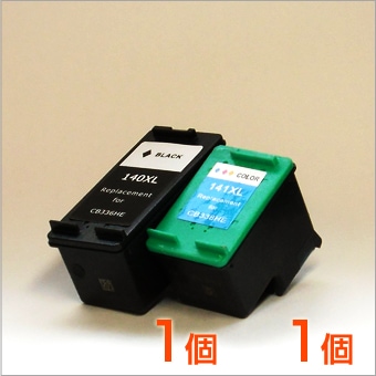 HP140 HP141 1個1個セット 互換インク 黒/ブラック+カラー 森のくまの
