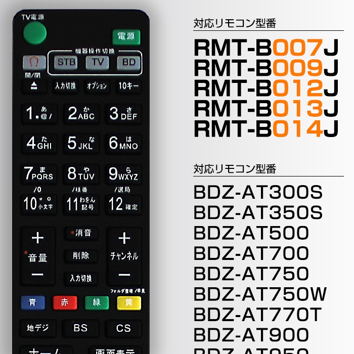 ��SONY �֥롼�쥤�ǥ������쥳�������ѡ�RMT-B007J RMT-B009J RMT-B012J ���ѷ� �֥롼�쥤 �쥳��������⥳�� �������� �����Ȥ��� �ߴ���⥳�� ���ˡ� �ߴ�