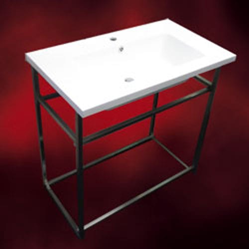 廃番】人工大理石洗面化粧台（洗面台・手洗いシンク）ステンレス台付属