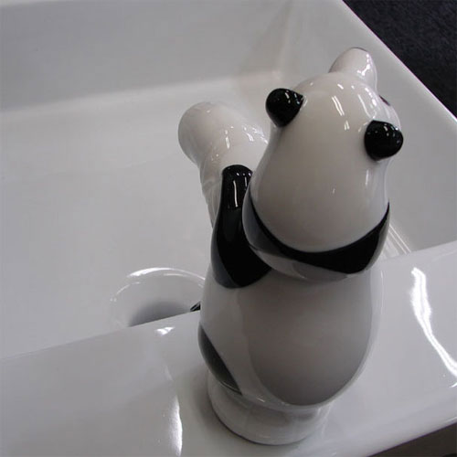 かわいいパンダの水栓金具 ｜ 混合 蛇口 洗面台用 ｜ 品番INK