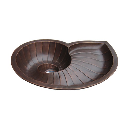 受注生産品】洗面ボウル おしゃれ レトロ アンモナイト ブロンズ