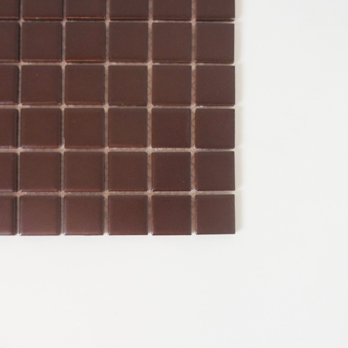 モザイクタイル DIY 陶器 25角 裏ネット張り 茶色 ブラウン 11枚セット