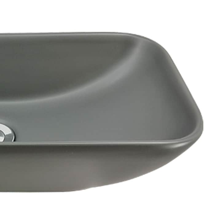 洗面ボウル 陶器 小さい 置き型(オンカウンターシンク) 灰 グレー