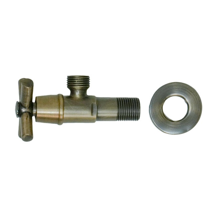 アングル止水栓 壁給水 おしゃれ 古銅 ブロンズ | 品番INK-0304018H