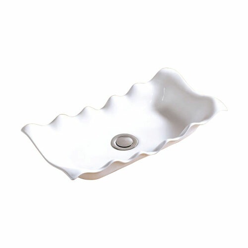 新品　手洗いボウル　小さめ　トイレ　陶器 essence 手洗器 小型 壁掛け 白 壁付け水栓用 Sレクタングル