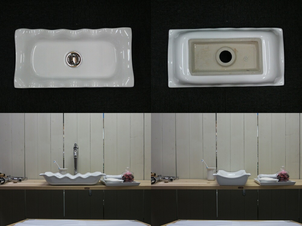 洗面ボウル 小さい 陶器 省スペース トイレ用 置き型 オーバーフロー