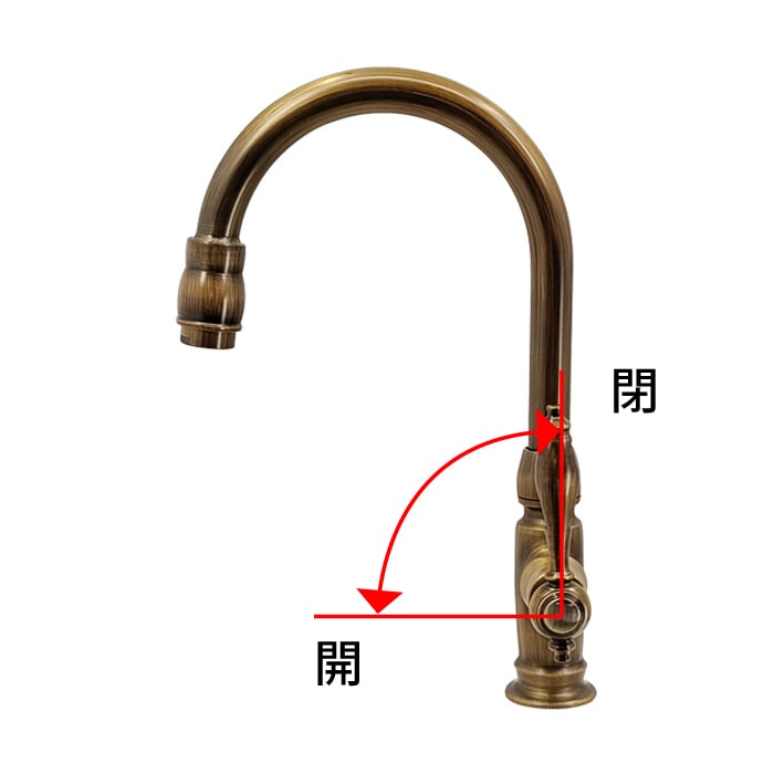 蛇口 単水栓 古銅 ブロンズ おしゃれ レバーハンドル 手洗い用 品番INK