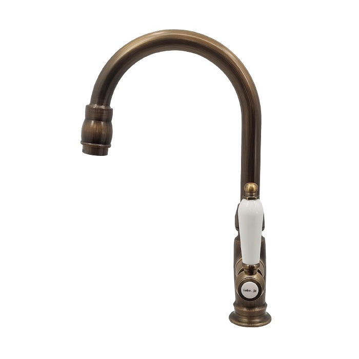 品番INK-0302046HT ｜ 陶器レバーハンドル単水栓(古銅) | 洗面水栓,単