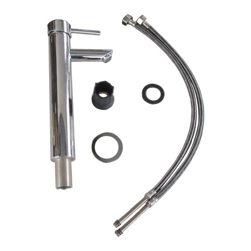 混合水栓 蛇口 カラン おしゃれ DIY リフォーム 銀 シルバー | 品番INK