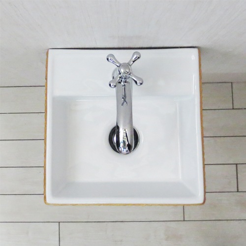 洗面ボウルセット お得 壁付け 陶器 モザイクタイル(金