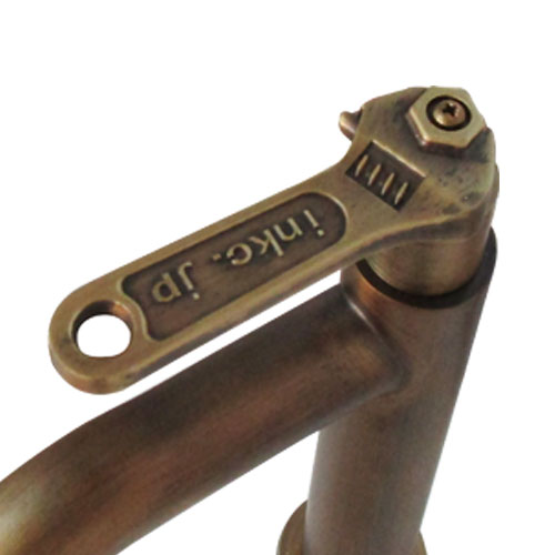 単水栓 蛇口 カラン モンキーレンチ型レバー 古銅 W55×D150×H170