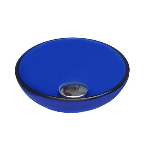 ガラス洗面ボウル 小さい 手洗い鉢 青 ブルー W250×D250×H85 品番INK