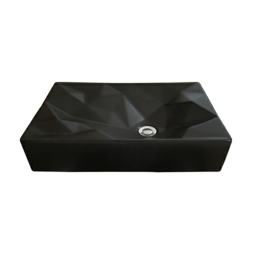 洗面ボウル 陶器 おしゃれ 黒 マットブラック 置き型(オンカウンターシンク) オーバーフロー無し W560×D360×H120 品番