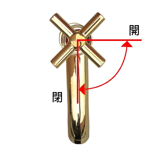 単水栓（洗面ボウル・洗面台・蛇口）金・ゴールド INK-0302056H | 洗面
