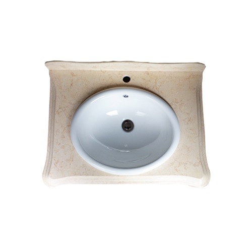 アンティーク調のおしゃれな洗面化粧台 鏡付き 丸形洗面ボウル W750