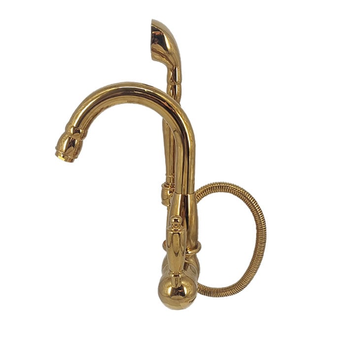 シャワー付き混合水栓 蛇口 カラン おしゃれ DIY リフォーム 金