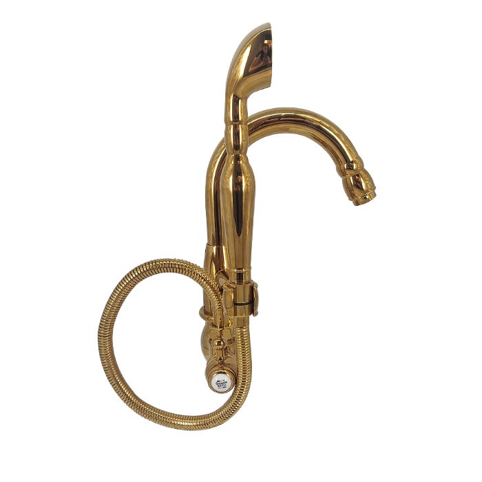 シャワー付き混合水栓 蛇口 カラン おしゃれ DIY リフォーム 金