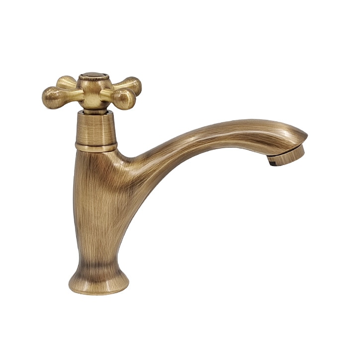 クロスハンドル単水栓（洗面ボウル・洗面台・蛇口）古銅 INK-0302064H