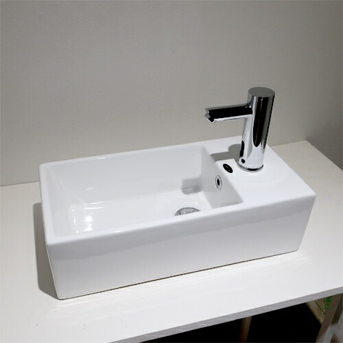 小さい洗面ボウル 陶器 省スペース トイレ用 オンカウンターシンク