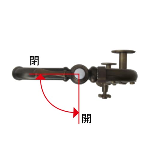 蛇口。カラン。 単水栓 蛇口 カラン ストレート止水栓付き 古銅 W270×D150×H1120