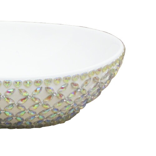 洗面ボウル おしゃれ キラキラ 装飾 陶器 楕円 置き型