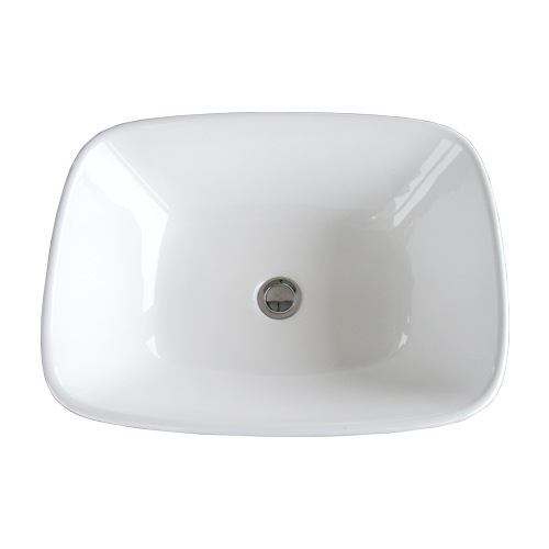 洗面ボウル 陶器 四角型 置き型(オンカウンターシンク) オーバーフロー