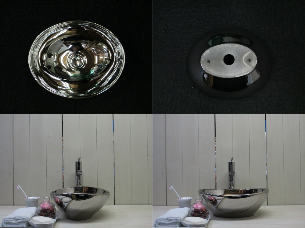 洗面ボウル おしゃれ メリック シルバー 銀 陶器 手洗い鉢 洗面