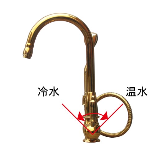 洗面用シャワー水栓 おしゃれ ゴールド 金｜品番INK-0301021H | インク