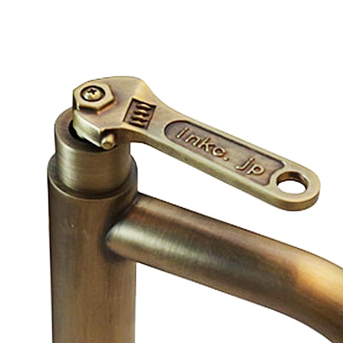 単水栓 蛇口 カラン モンキーレンチ型レバー 古銅 W55×D160×H310