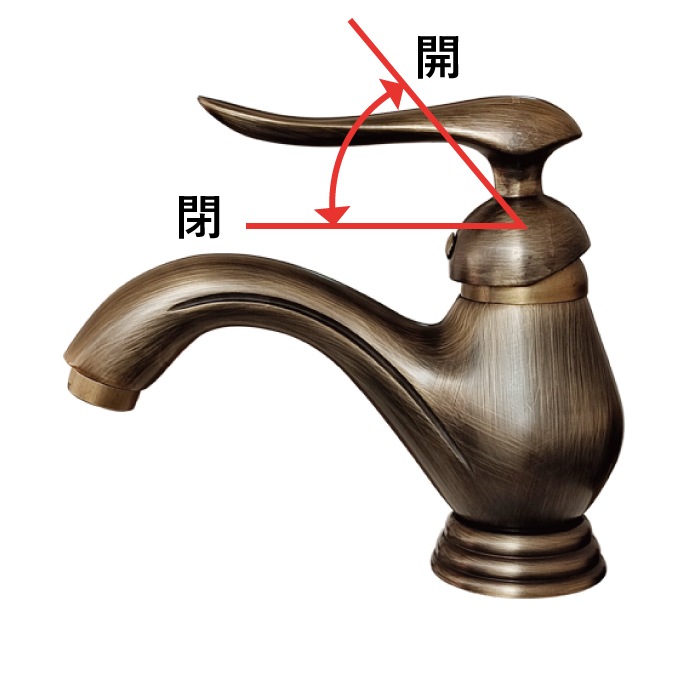 混合水栓 蛇口 カラン おしゃれ 古銅 W70×D180×H150 | 品番INK