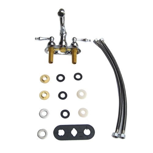 ホワイトモダン混合蛇口 シングル混合栓（eレバー）マットホワイト：KM6161ECM4