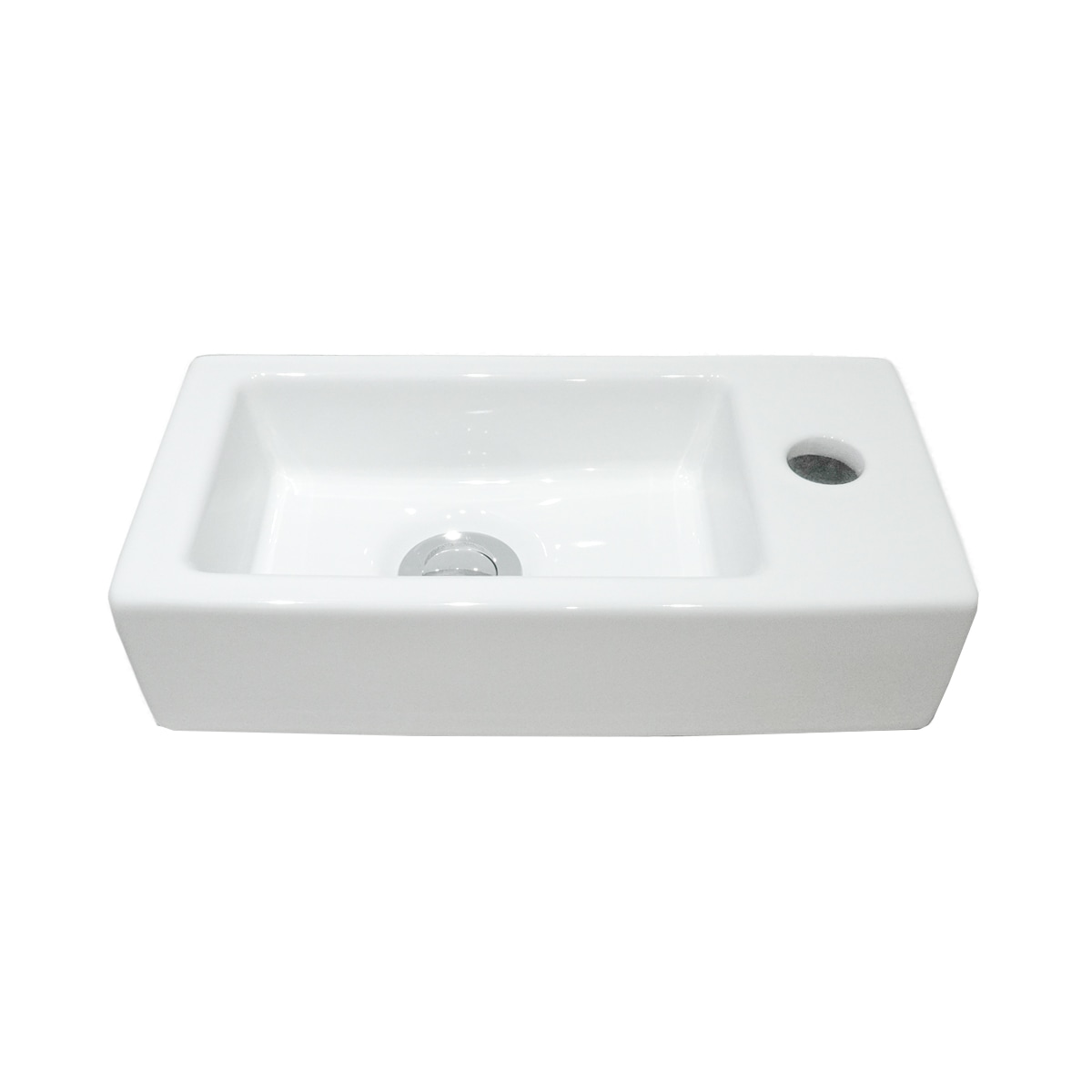 洗面ボウル+単水栓+排水栓+排水トラップ 置き型 陶器 四角 小さい