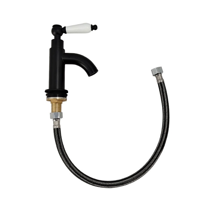 蛇口 単水栓 カラン 陶器レバーハンドル 手洗器 洗面 省スペース