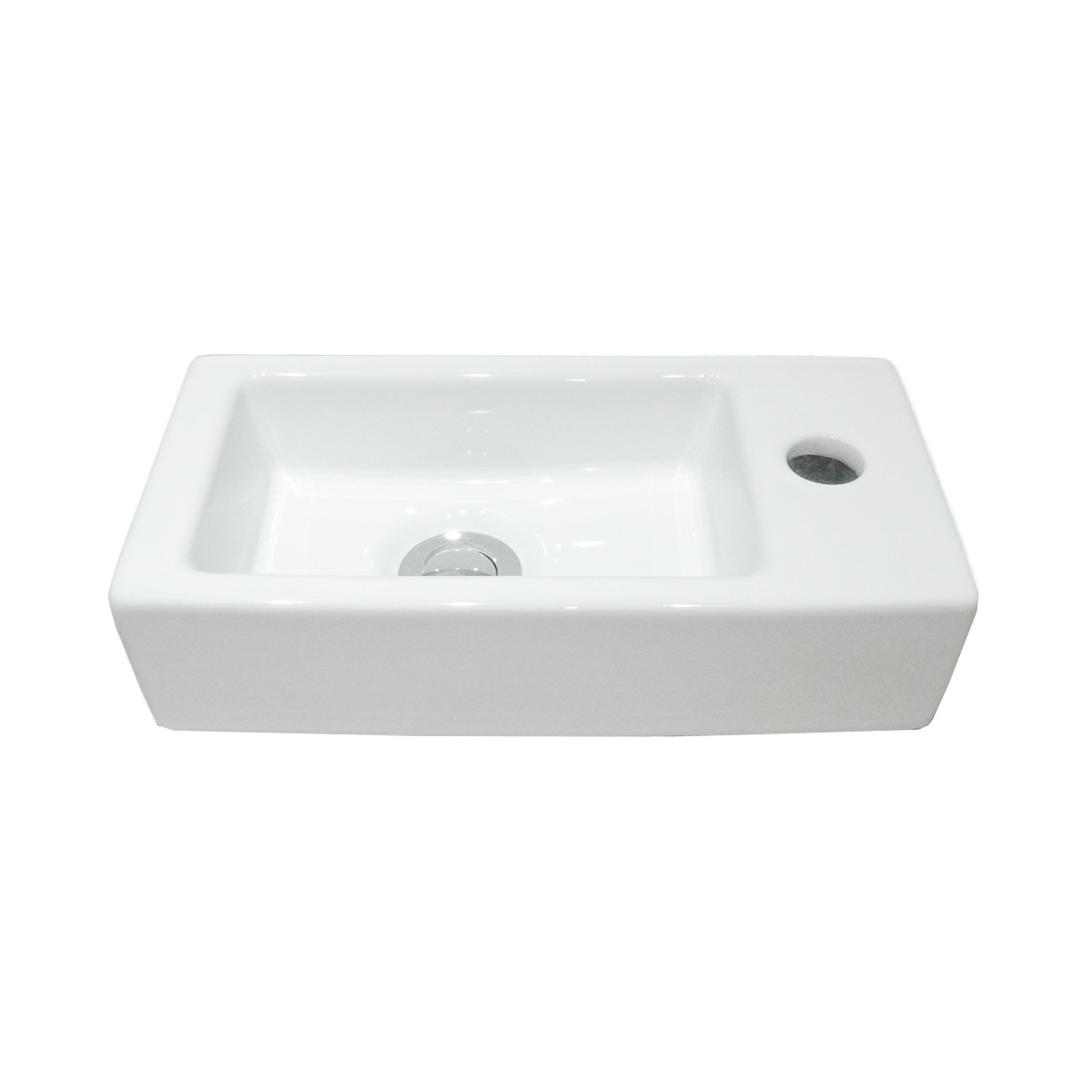 洗面ボウル+単水栓+排水栓+排水トラップ 置き型 陶器 四角 小さい