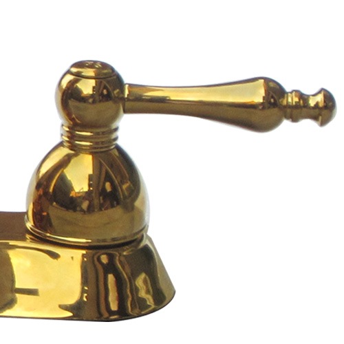 4インチ混合水栓（三つ穴混合水栓・360°回転可能・蛇口）金 ゴールド