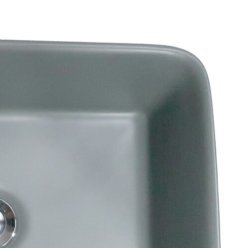 洗面ボウル 陶器 おしゃれ 灰 グレー 置き型(オンカウンターシンク