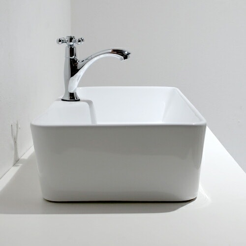 洗面ボウル 陶器 四角 おしゃれ DIY リフォーム 置き型(オンカウンター