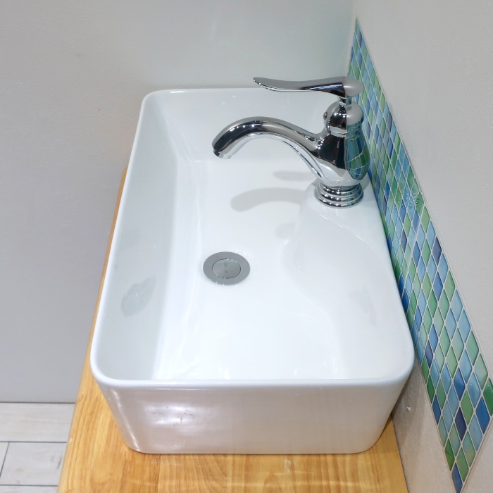 洗面ボウル 陶器 四角 おしゃれ DIY リフォーム 置き型(オン
