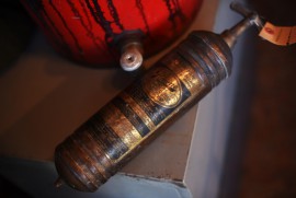 UK　消火器　FIRE EXTINGUISHER 真鍮　ブラス　英国 101101|ヴィンテージ雑貨|ガレージグッズ　