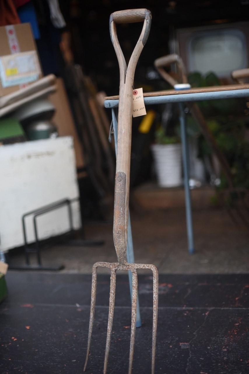 102203 UK ヴィンテージ　ガーデンフォーク　ガーデニング　園芸用品　銘入り
