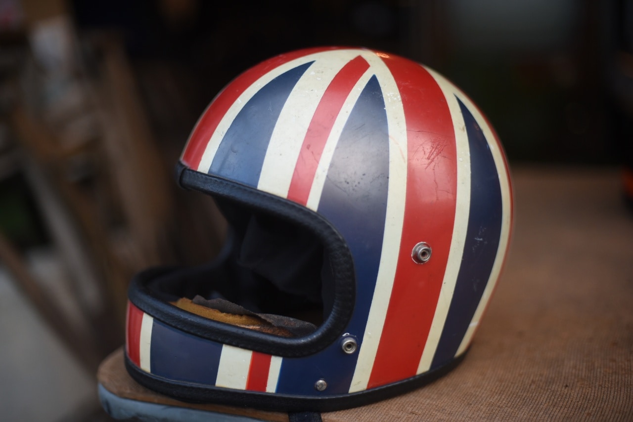 102218　スタジアム　STUDIUM 　ヴィンテージ 　ユニオンジャック　フルフェイス　ヘルメット　