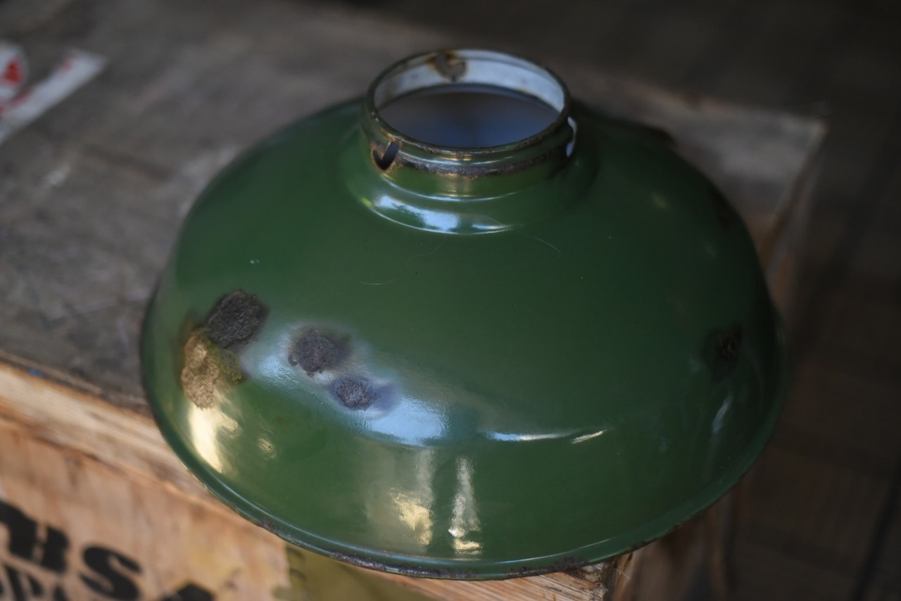 102019 UK ヴィンテージ　エナメル　ランプシェード　ホウロウ