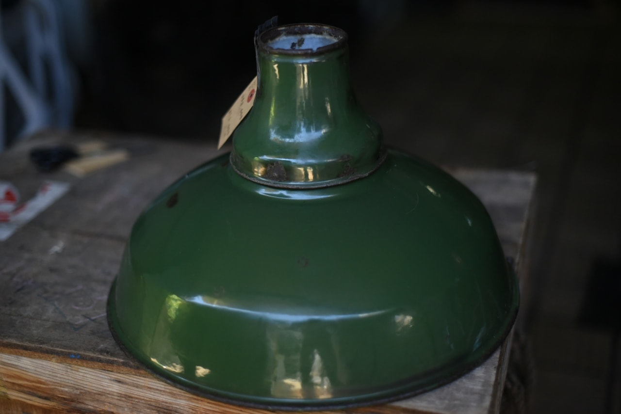 102021 UK ヴィンテージ　エナメル　ランプシェード　ホウロウ