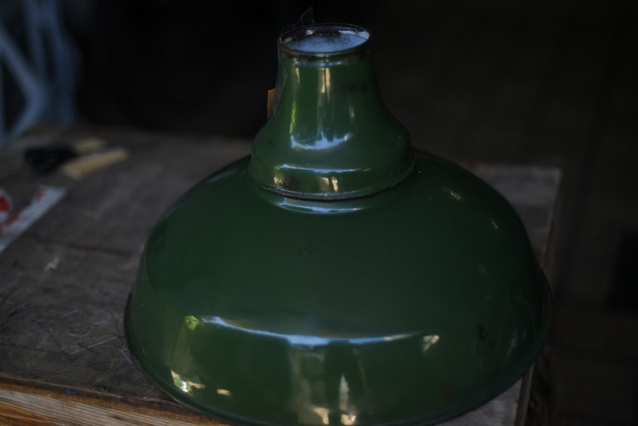 102017 UK ヴィンテージ　エナメル　ランプシェード　ホウロウ