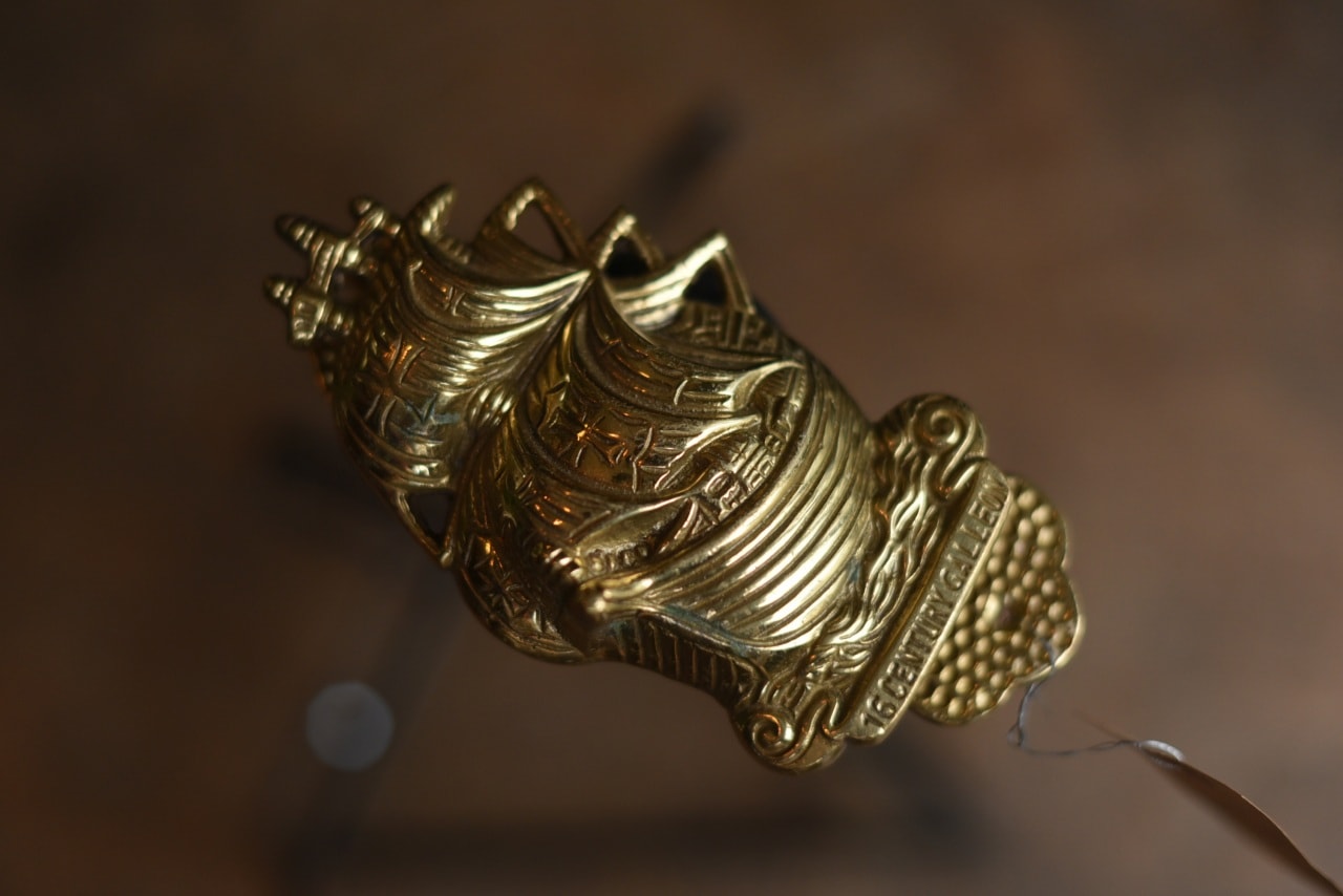 102115 ヴィンテージ　真鍮　ブラス　ドアノッカー　シップ　船舶